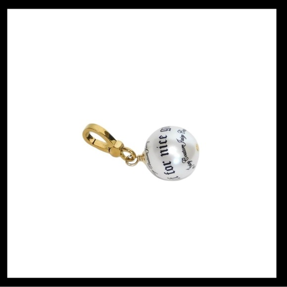 Juicy Couture Script Pearl Charm For Nice Girls Who Like Stuff NIB - Picture 3 of 10